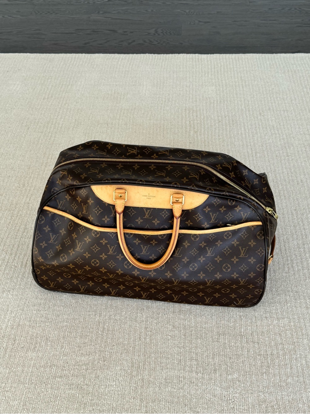 Louis Vuitton Monogram Canvas Travel Duffel in Brown and Tan